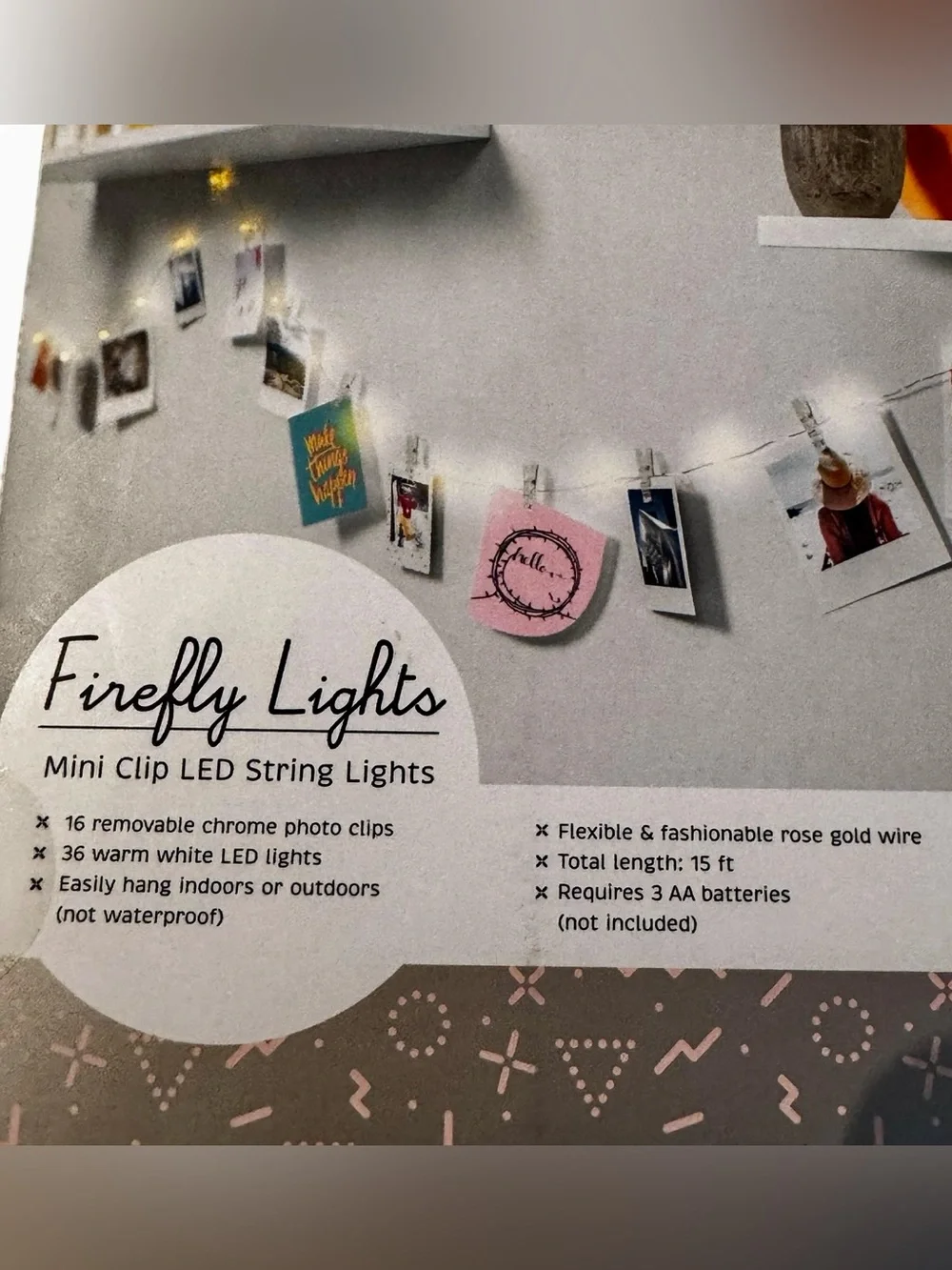 NEW Firefly Lights Mini Clip LED String Lights - Rose Gold Chrome
